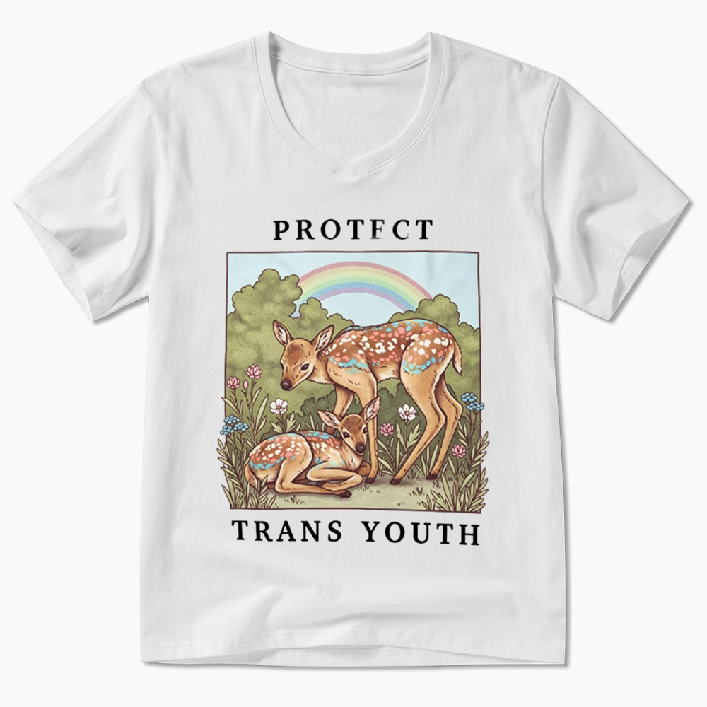 PROTECT TRANS YOUTH Queer LGBTQ V-Neck Classic T-Shirt