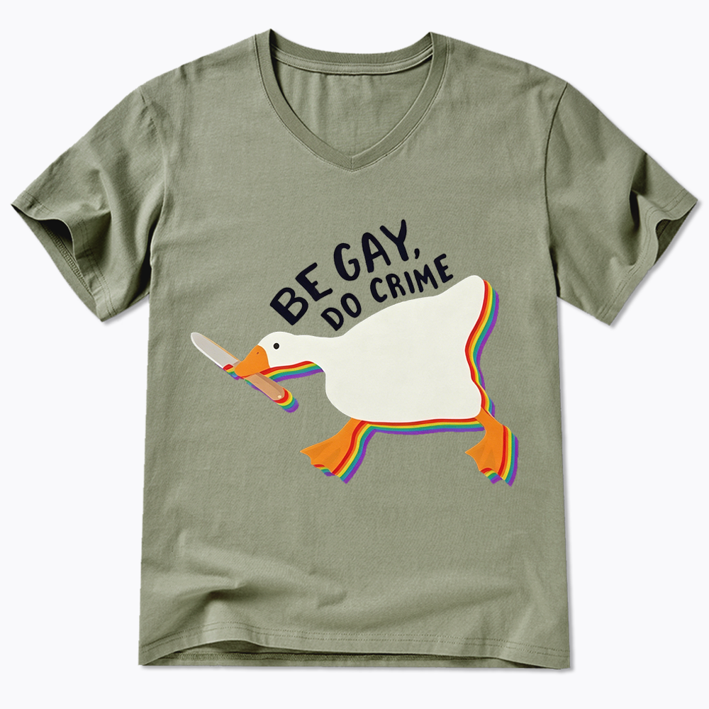 Be Gay Do Crime Goose V-Neck Classic T-Shirt