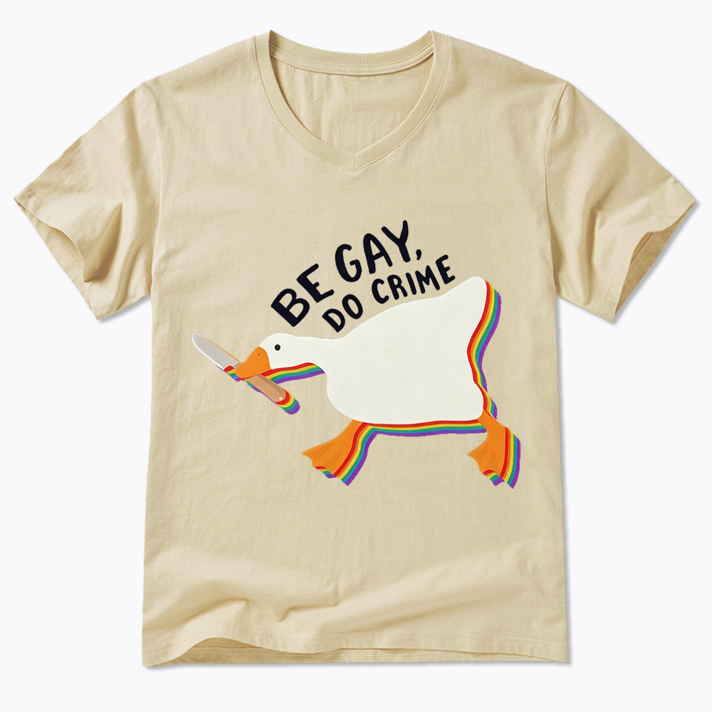 Be Gay Do Crime Goose V-Neck Classic T-Shirt
