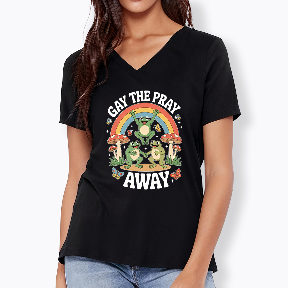 Gay The Pray Away V-Neck Classic T-Shirt