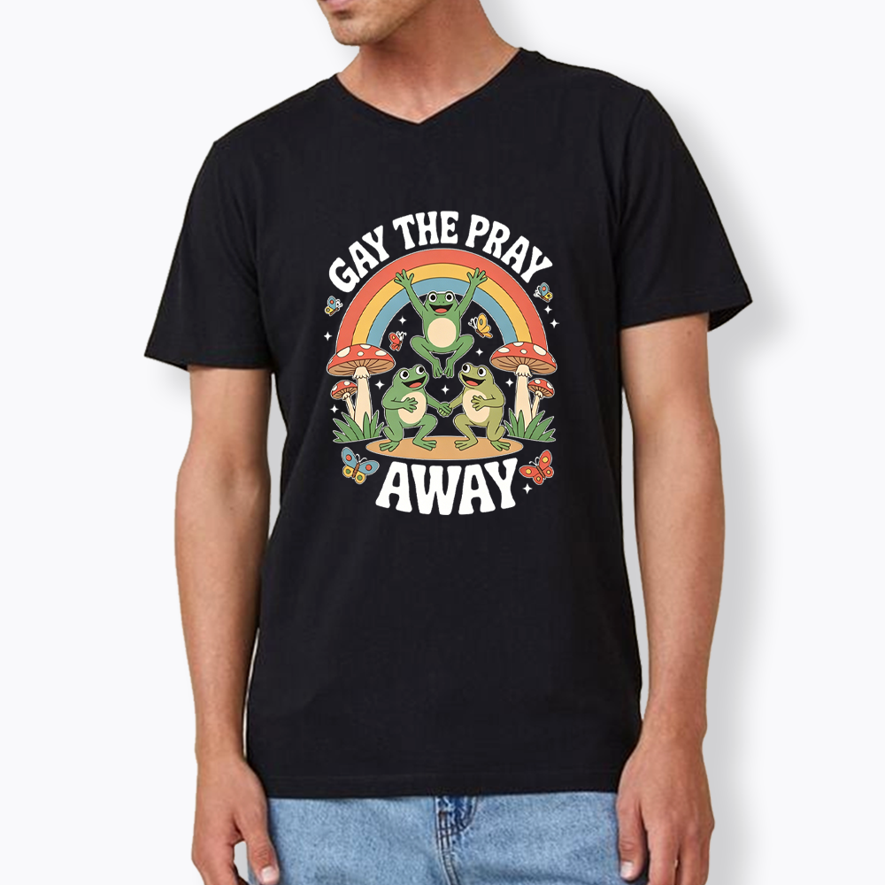 Gay The Pray Away V-Neck Classic T-Shirt