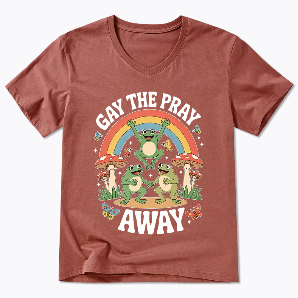 Gay The Pray Away V-Neck Classic T-Shirt