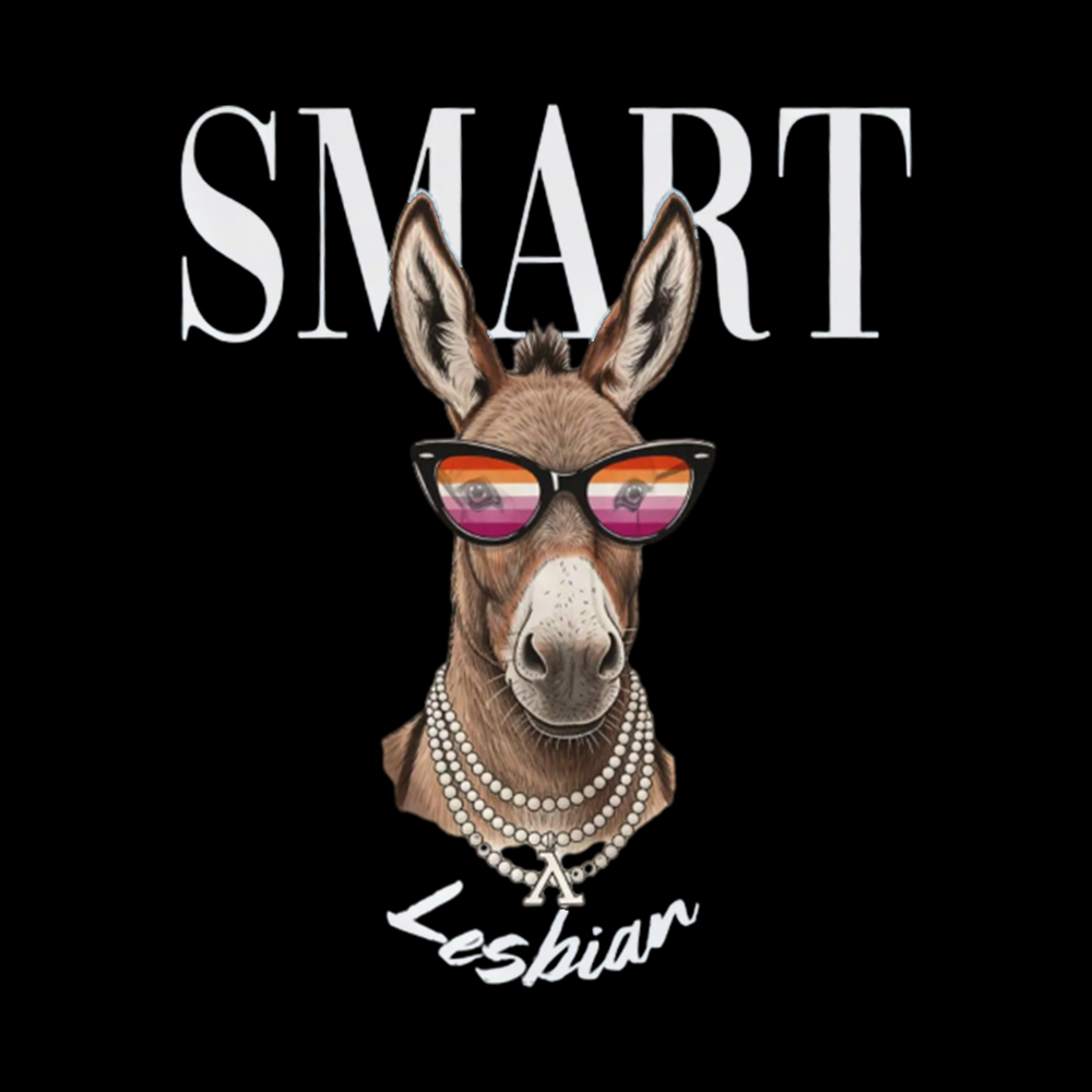 Smart Ass Lesbian Donkey Off Shoulder T-shirt
