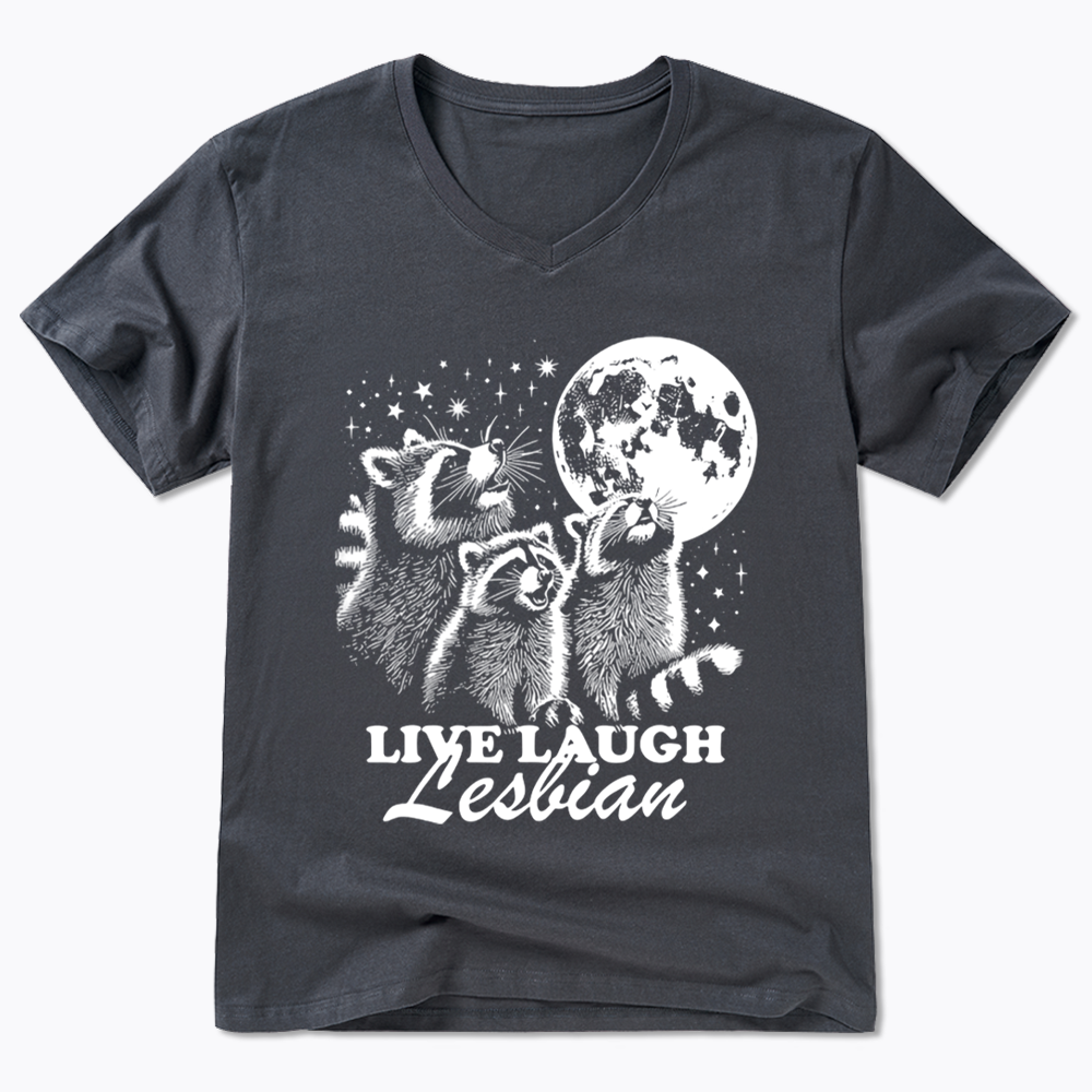 Live Laugh Lesbian V-Neck Classic T-Shirt