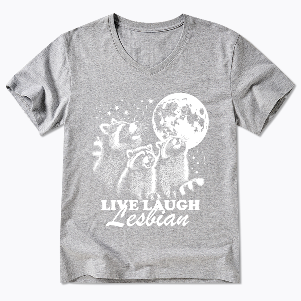 Live Laugh Lesbian V-Neck Classic T-Shirt