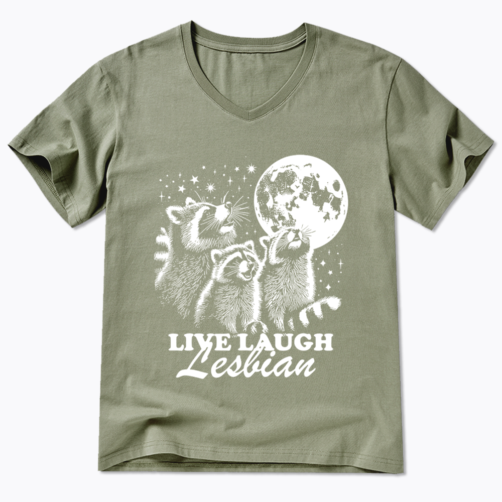 Live Laugh Lesbian V-Neck Classic T-Shirt