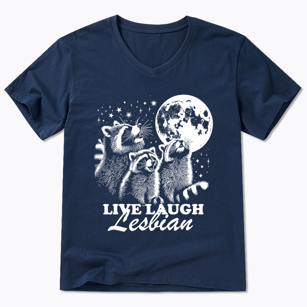 Live Laugh Lesbian V-Neck Classic T-Shirt
