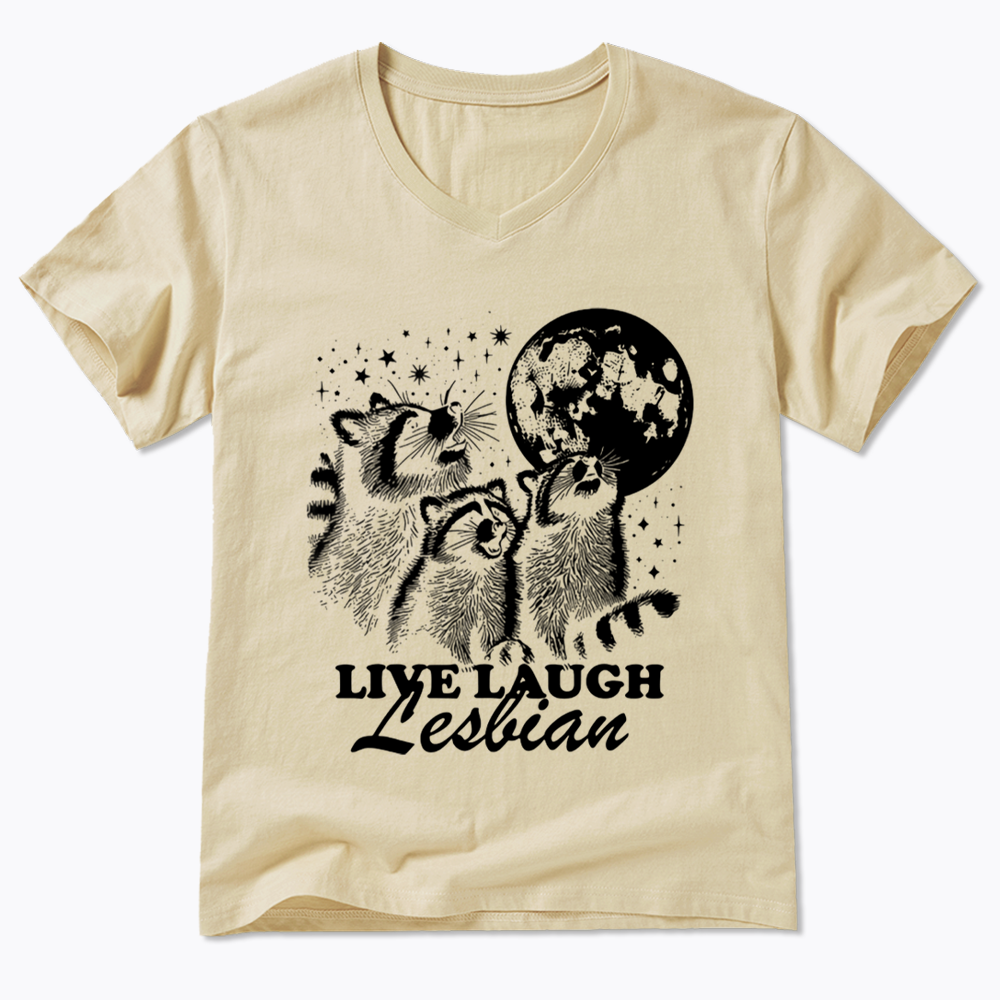 Live Laugh Lesbian V-Neck Classic T-Shirt