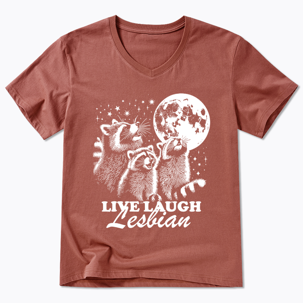 Live Laugh Lesbian V-Neck Classic T-Shirt