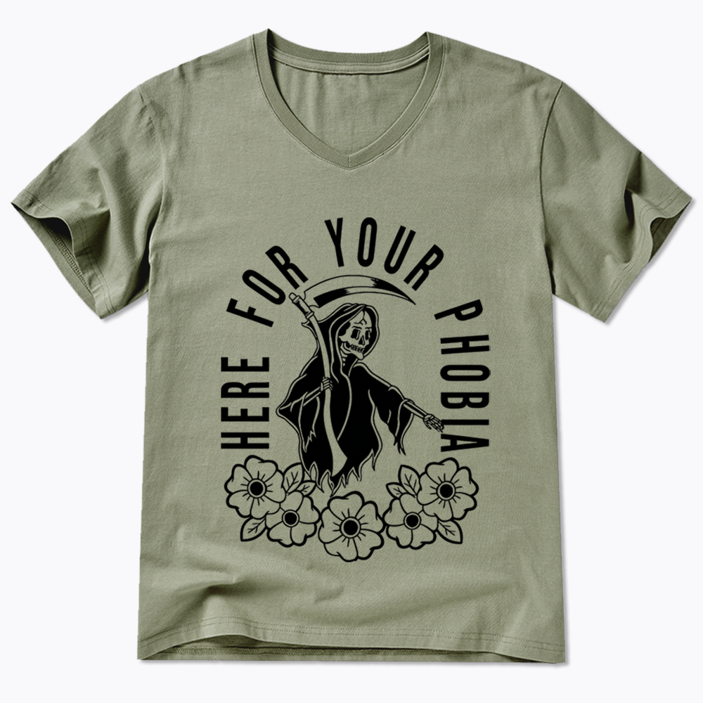 Here For Your Phobia V-Neck Classic T-Shirt