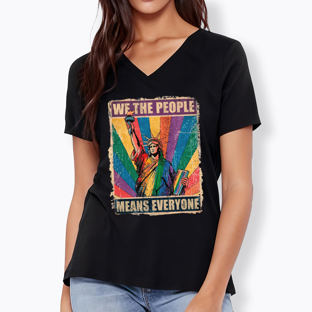 We the People Means Everyone LGBT Pride V-Neck Classic T-Shirt
