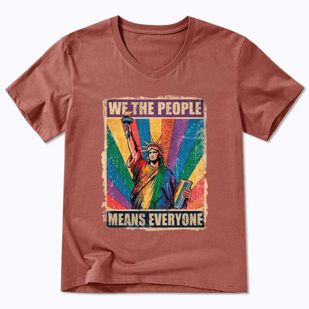 We the People Means Everyone LGBT Pride V-Neck Classic T-Shirt