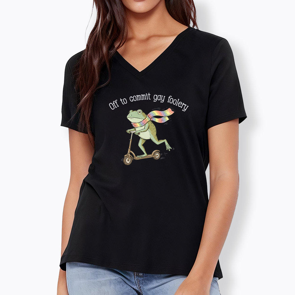 Off To Commit Gay Foolery V-Neck Classic T-Shirt