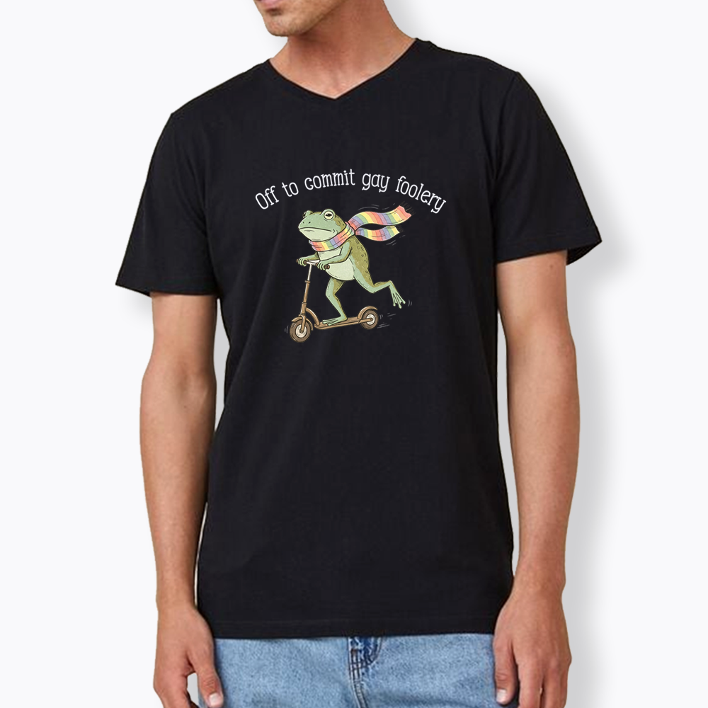 Off To Commit Gay Foolery V-Neck Classic T-Shirt