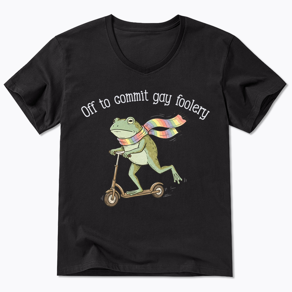 Off To Commit Gay Foolery V-Neck Classic T-Shirt