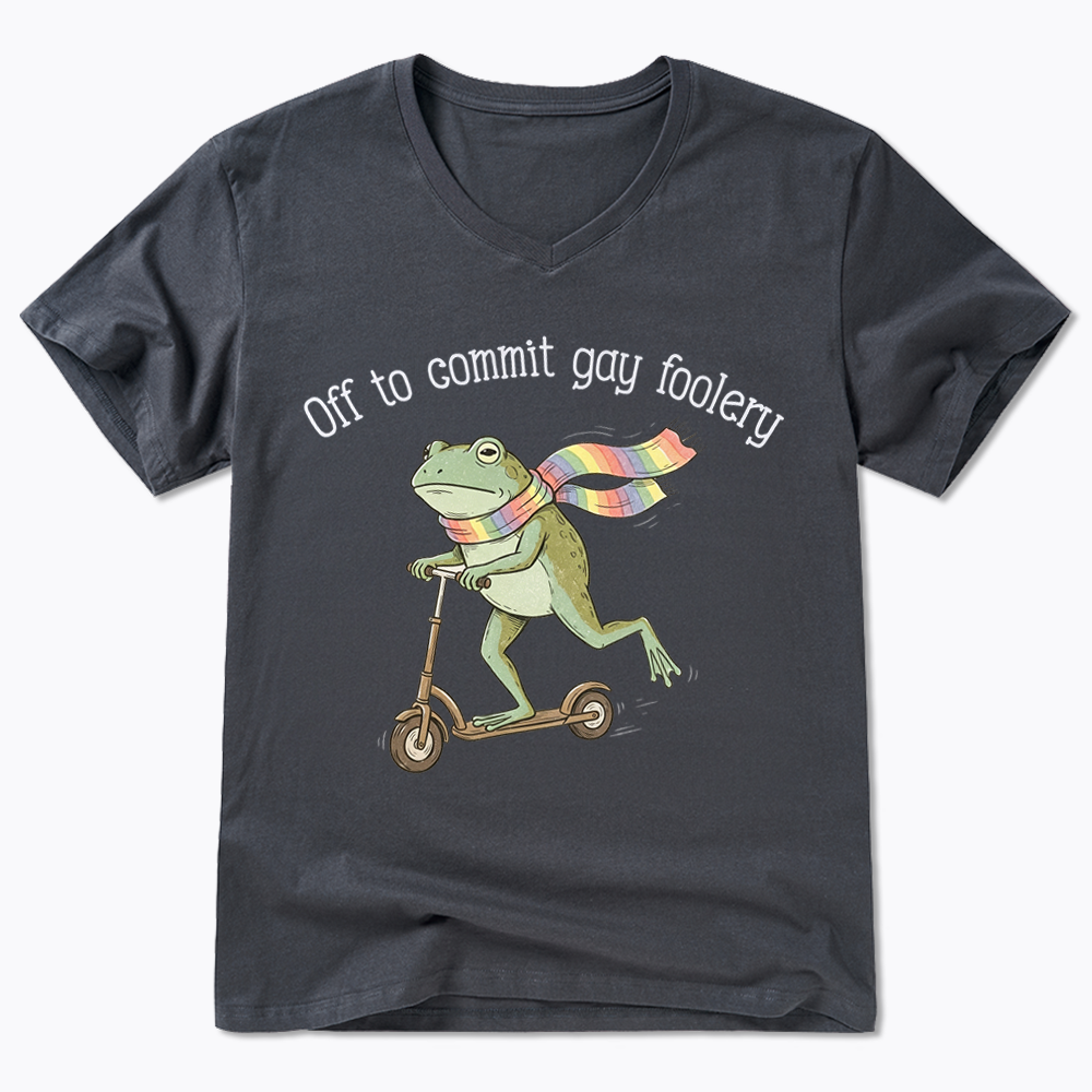 Off To Commit Gay Foolery V-Neck Classic T-Shirt