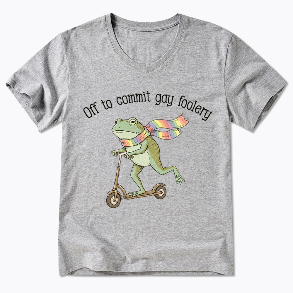 Off To Commit Gay Foolery V-Neck Classic T-Shirt