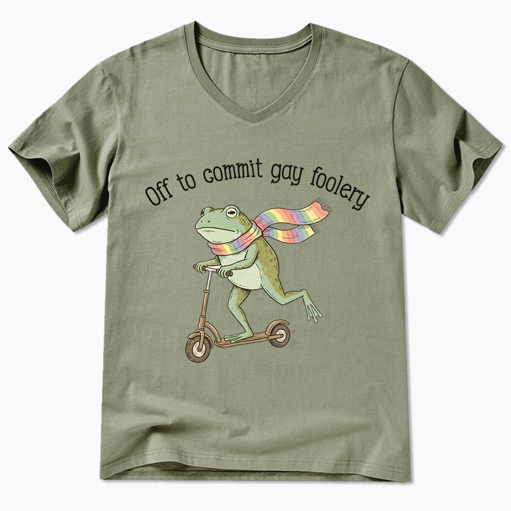 Off To Commit Gay Foolery V-Neck Classic T-Shirt