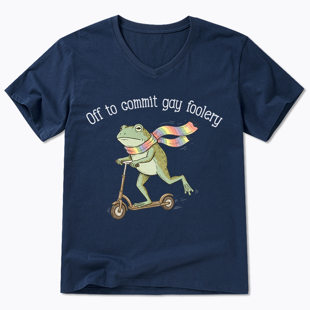 Off To Commit Gay Foolery V-Neck Classic T-Shirt