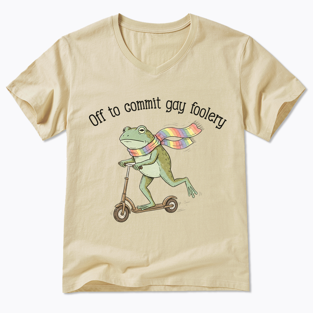 Off To Commit Gay Foolery V-Neck Classic T-Shirt