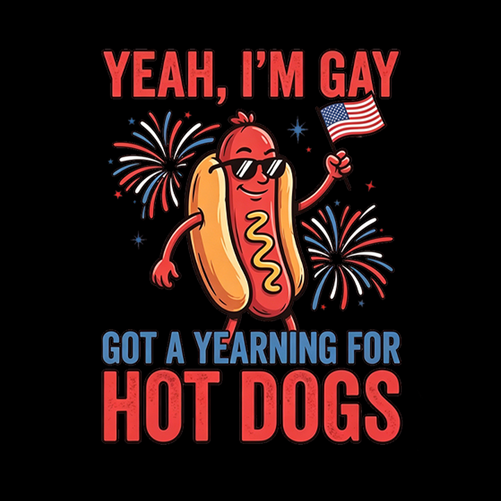 Yeah I'm Gay Got A Yearning for Hot Dogs V-Neck Classic T-Shirt