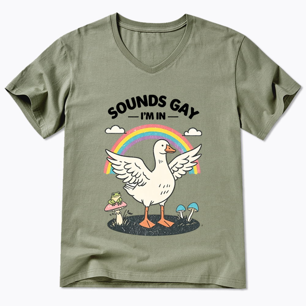 Silly Goose Sounds Gay I'm In Rainbow V-Neck Classic T-Shirt