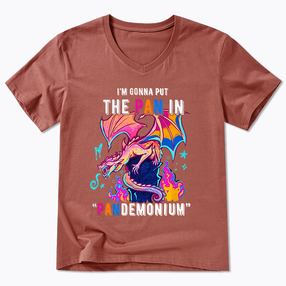 Dragon Pansexual Pride V-Neck Classic T-Shirt