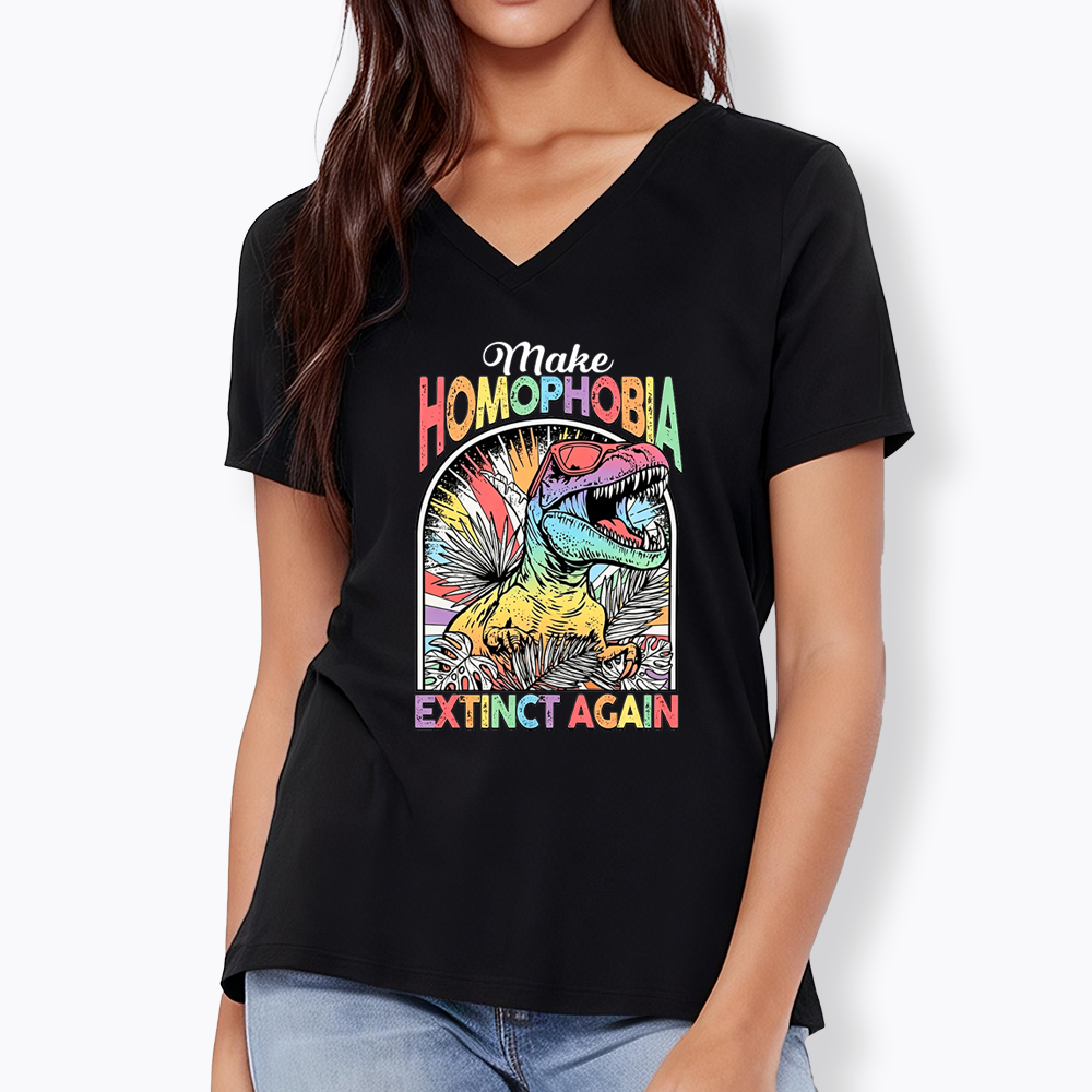 Make Homophobia Extinct V-Neck Classic T-Shirt