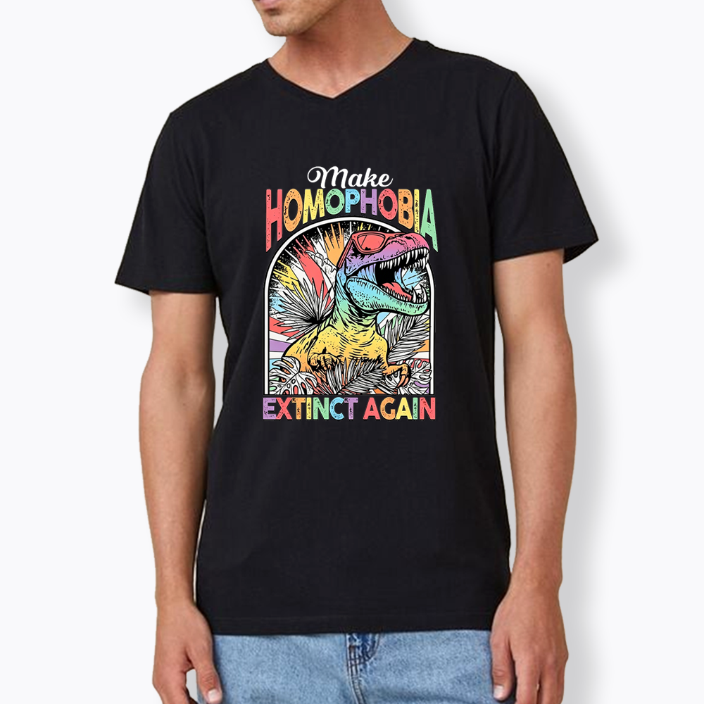 Make Homophobia Extinct V-Neck Classic T-Shirt