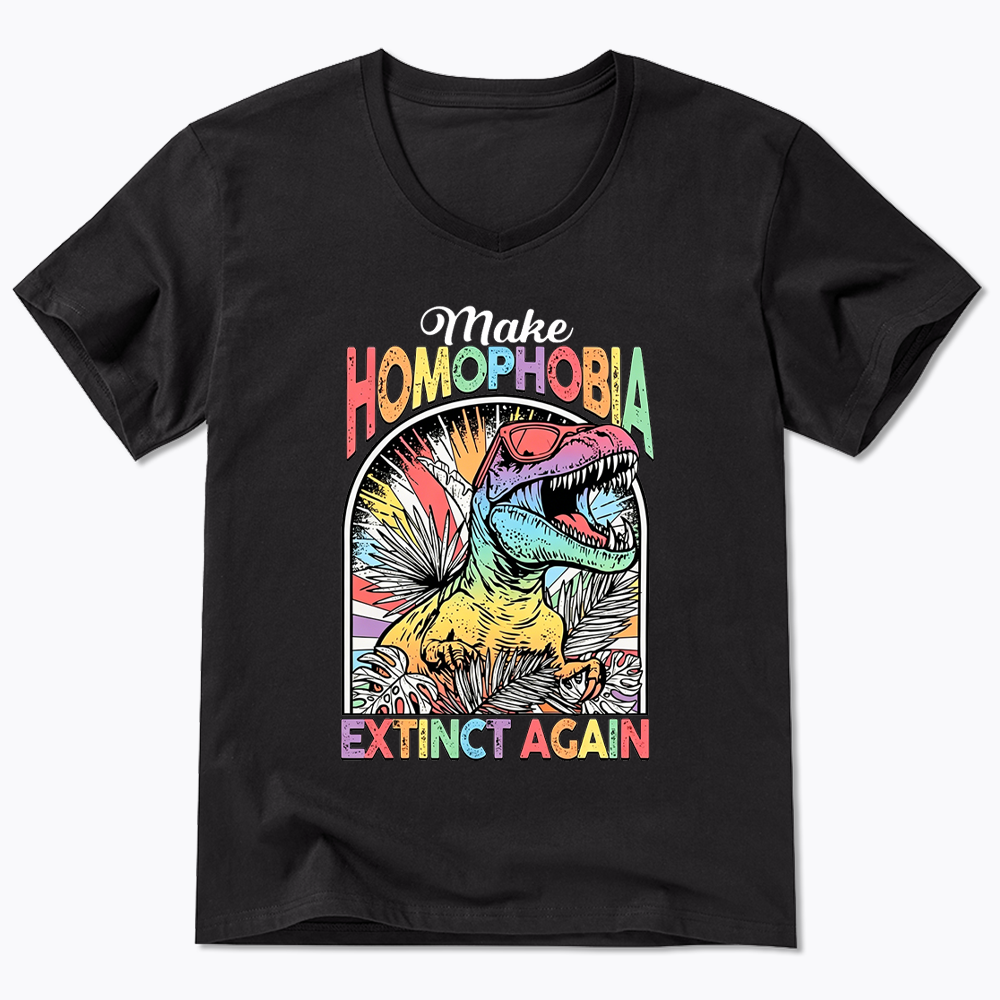 Make Homophobia Extinct V-Neck Classic T-Shirt