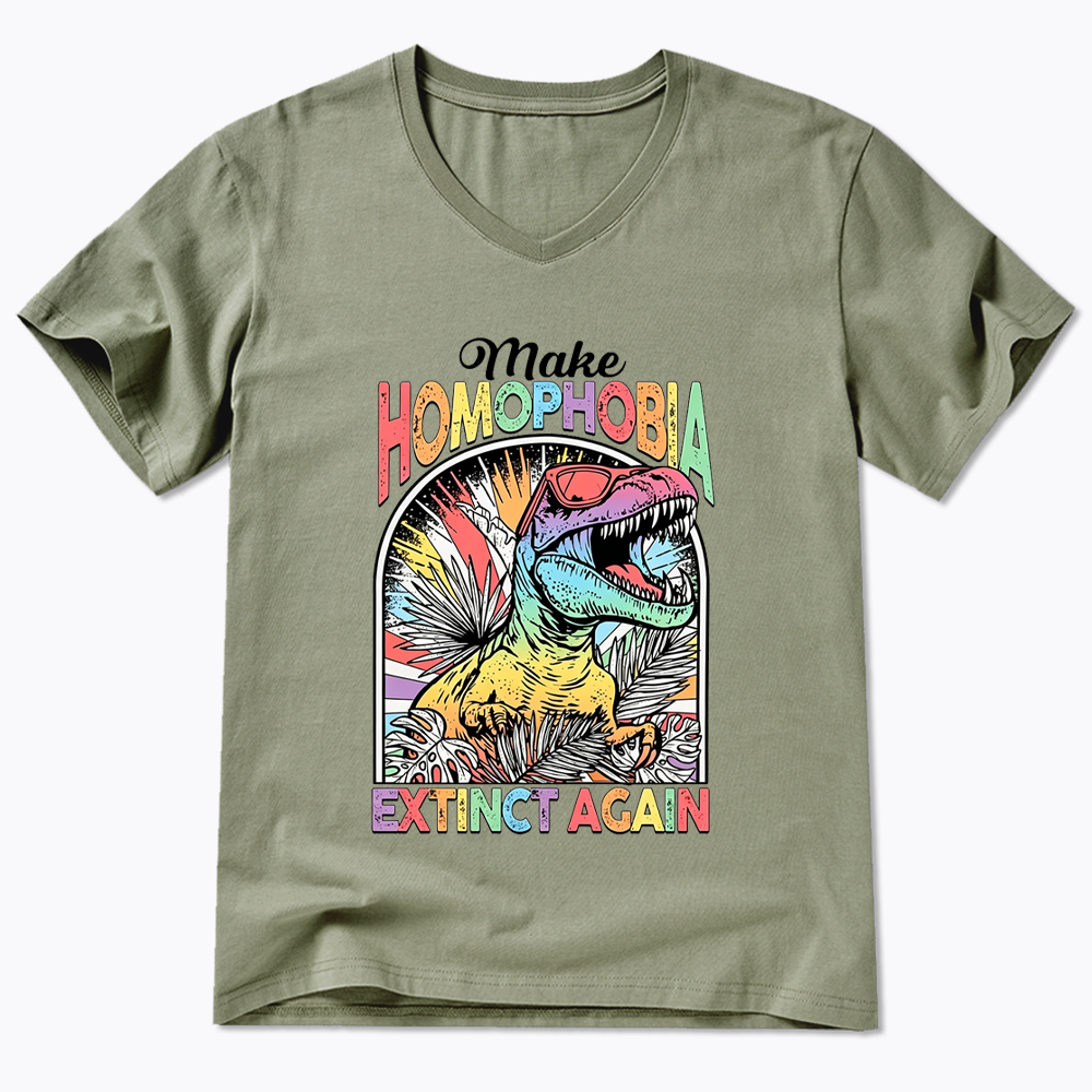 Make Homophobia Extinct V-Neck Classic T-Shirt