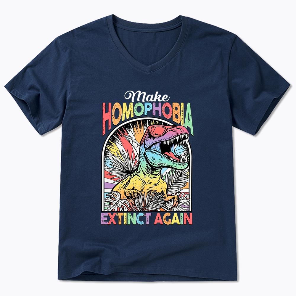 Make Homophobia Extinct V-Neck Classic T-Shirt