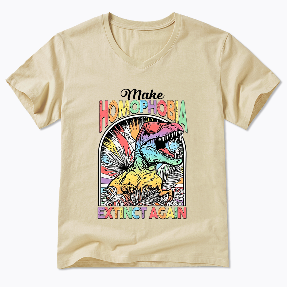 Make Homophobia Extinct V-Neck Classic T-Shirt
