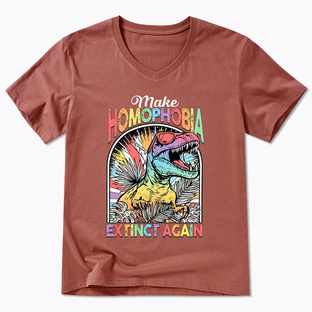 Make Homophobia Extinct V-Neck Classic T-Shirt