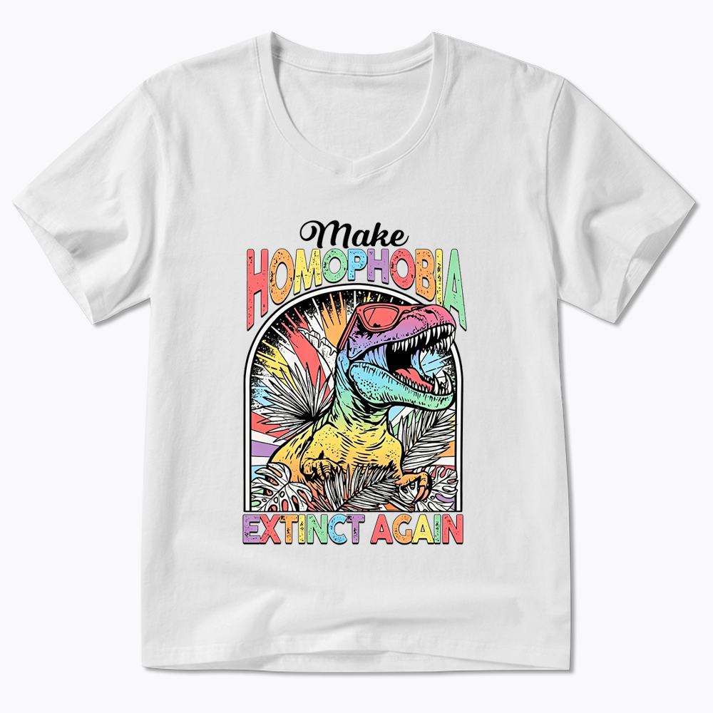 Make Homophobia Extinct V-Neck Classic T-Shirt