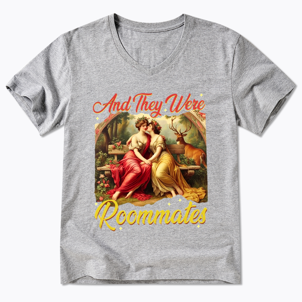 And they Were Roommates V-Neck Classic T-Shirt
