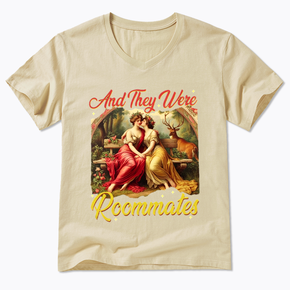 And they Were Roommates V-Neck Classic T-Shirt