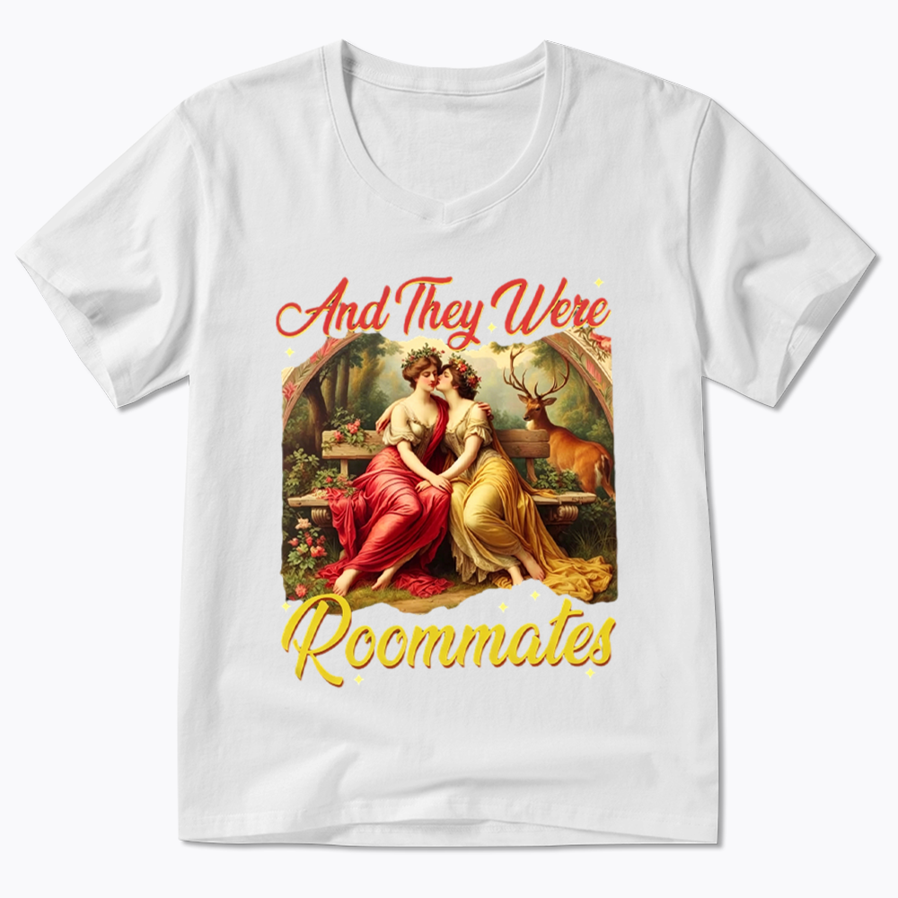 And they Were Roommates V-Neck Classic T-Shirt