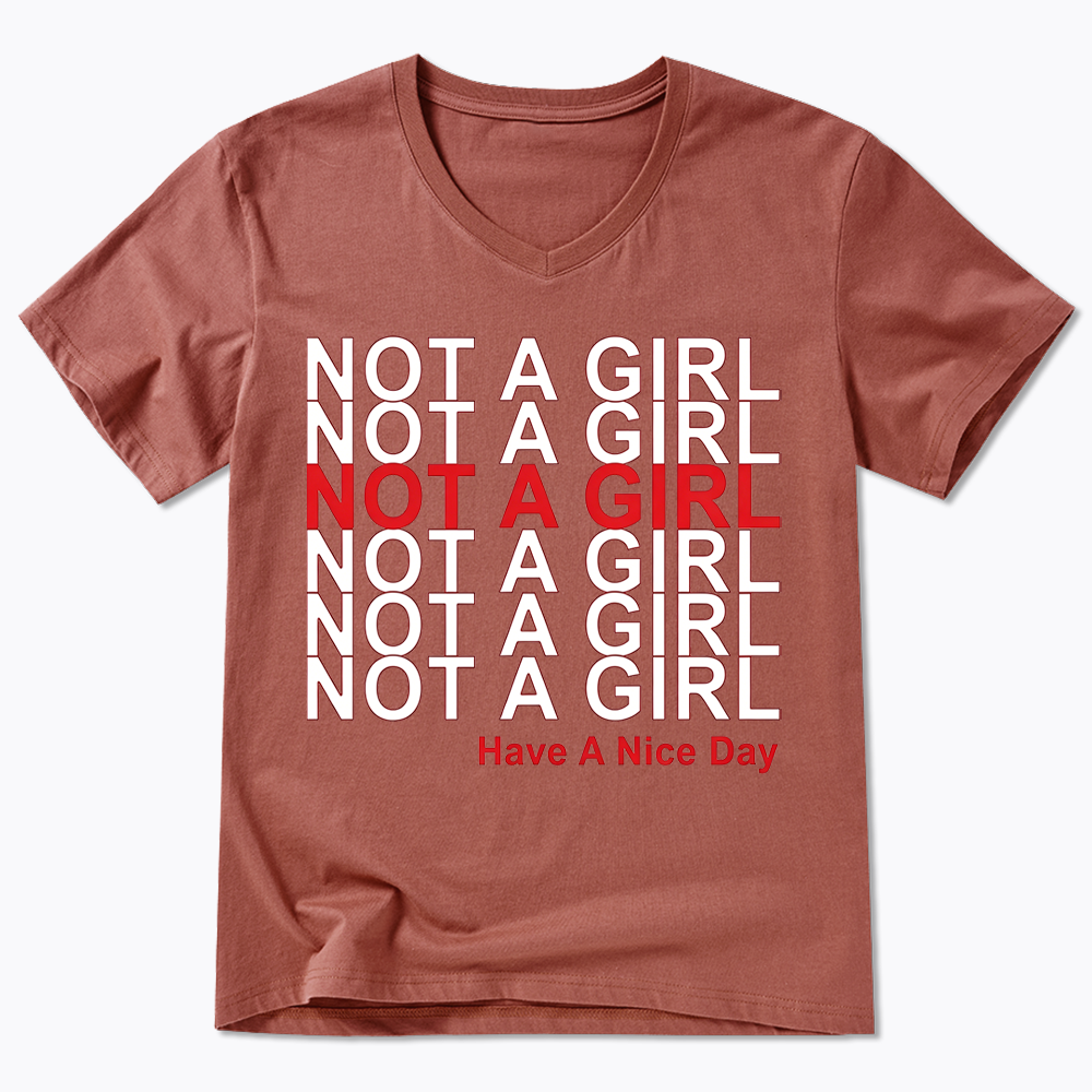 Not A Girl V-Neck Classic T-Shirt