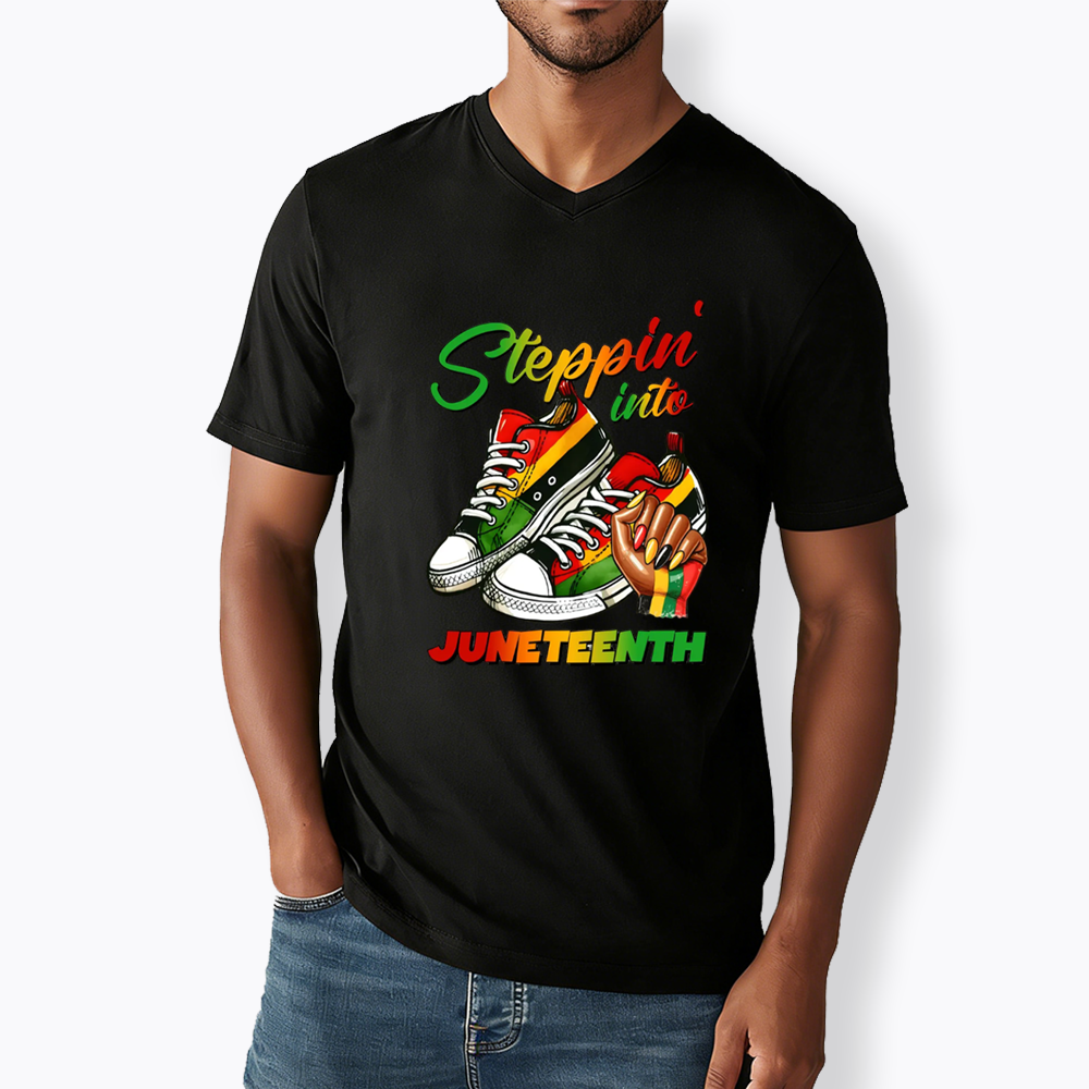 Stepping Into Juneteenth V-Neck Classic T-Shirt