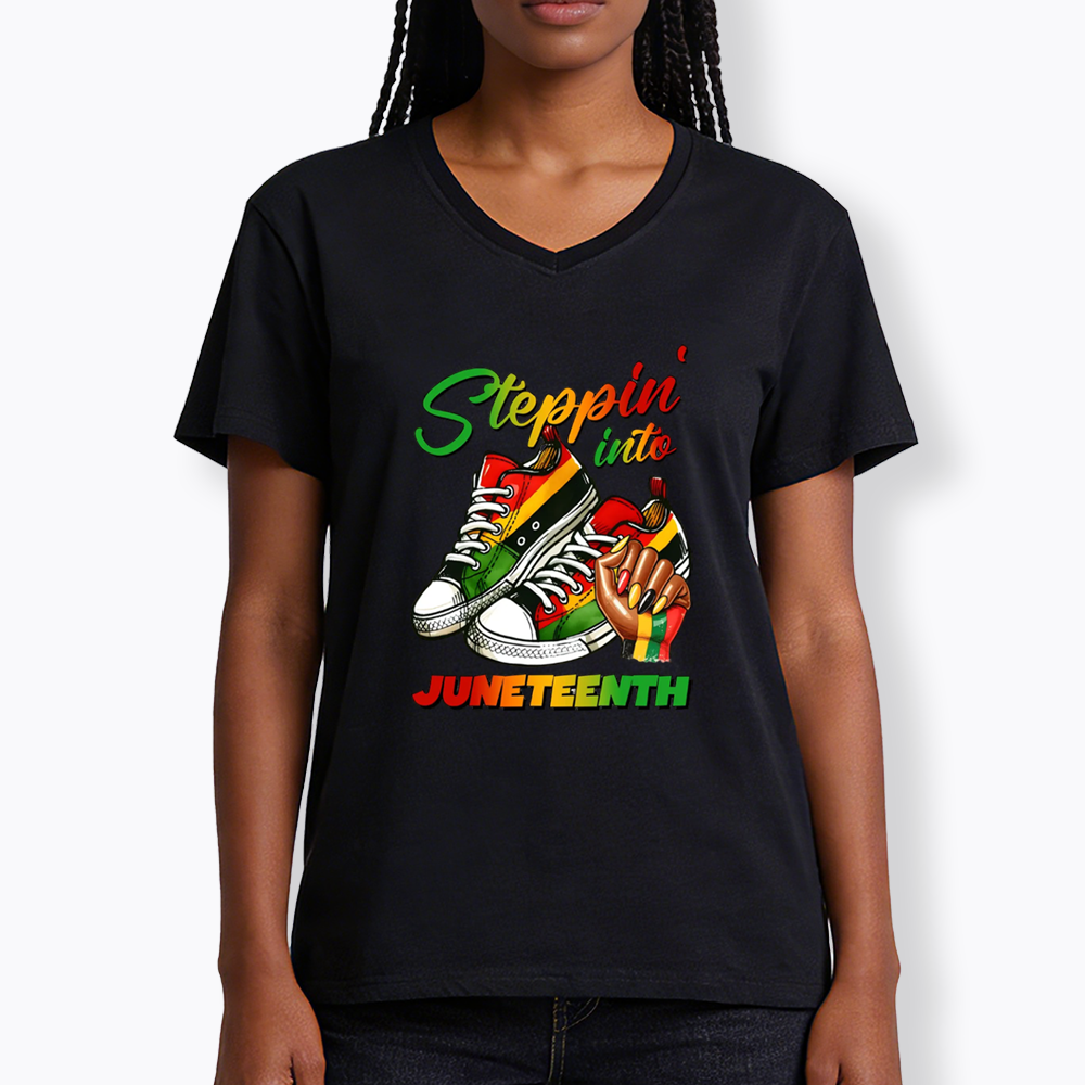 Stepping Into Juneteenth V-Neck Classic T-Shirt