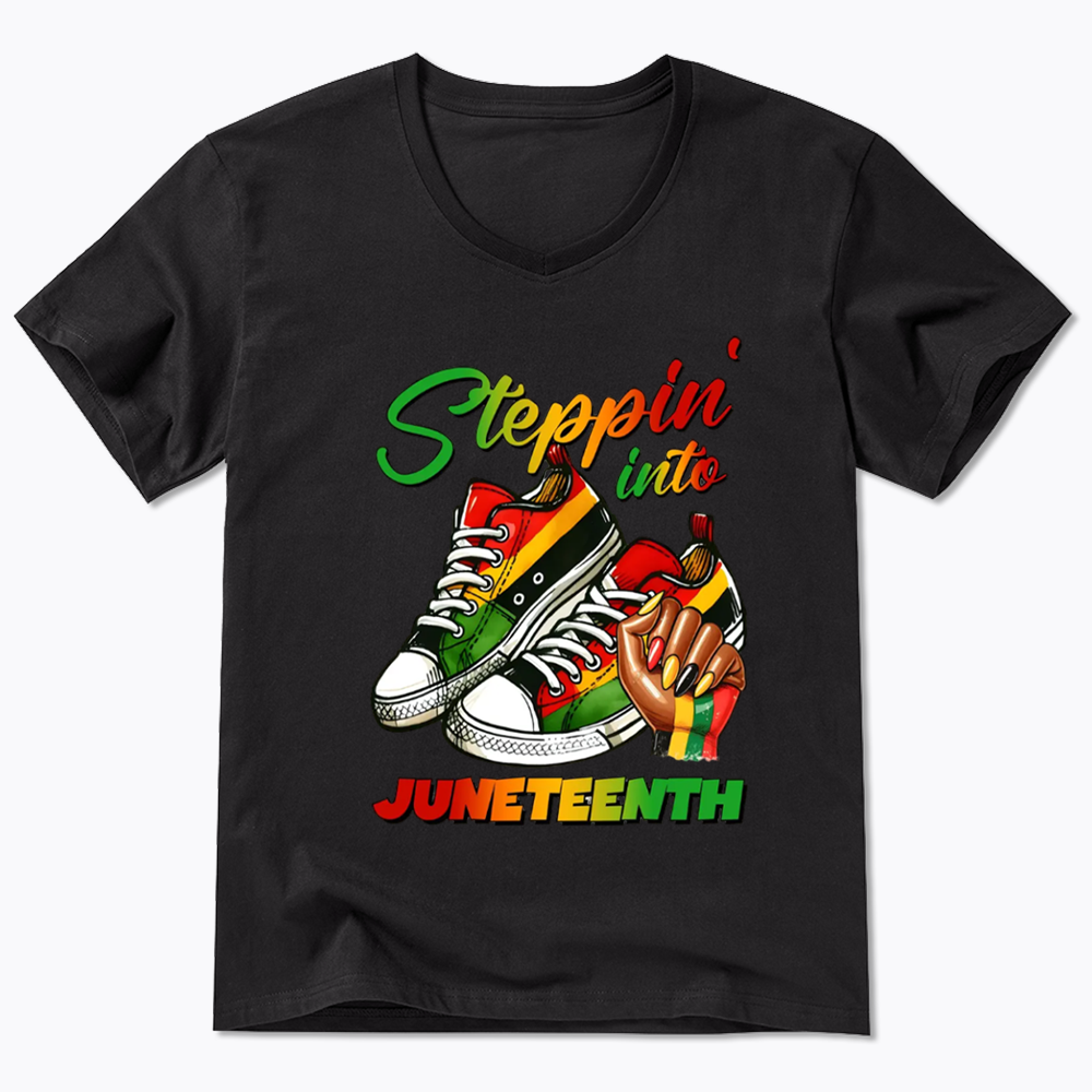 Stepping Into Juneteenth V-Neck Classic T-Shirt