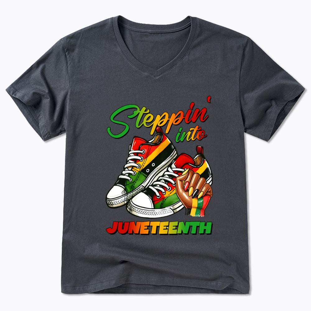 Stepping Into Juneteenth V-Neck Classic T-Shirt
