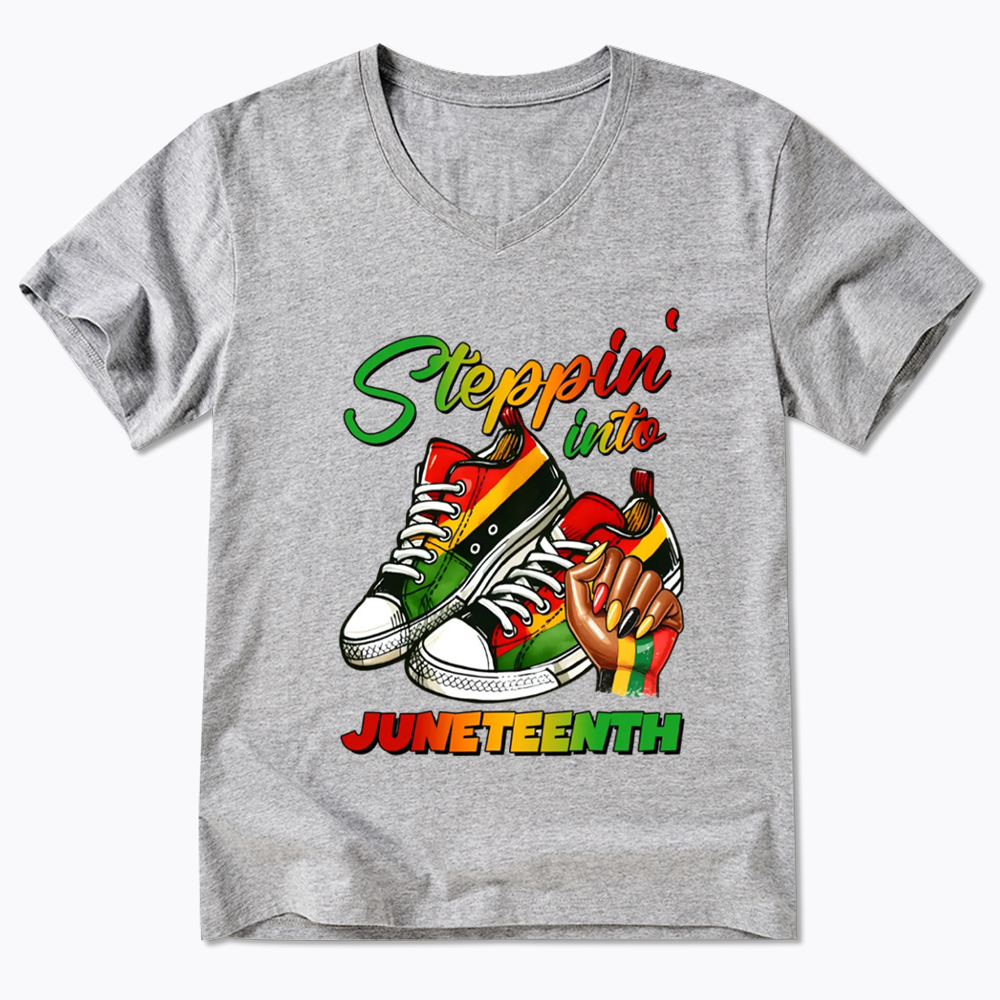 Stepping Into Juneteenth V-Neck Classic T-Shirt