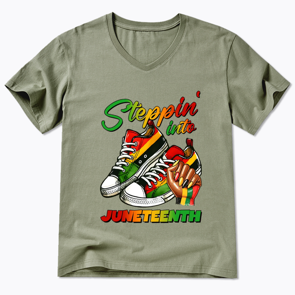 Stepping Into Juneteenth V-Neck Classic T-Shirt