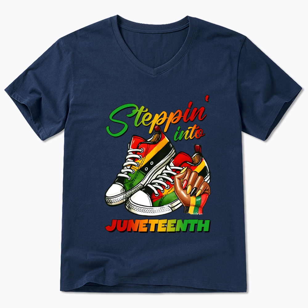 Stepping Into Juneteenth V-Neck Classic T-Shirt
