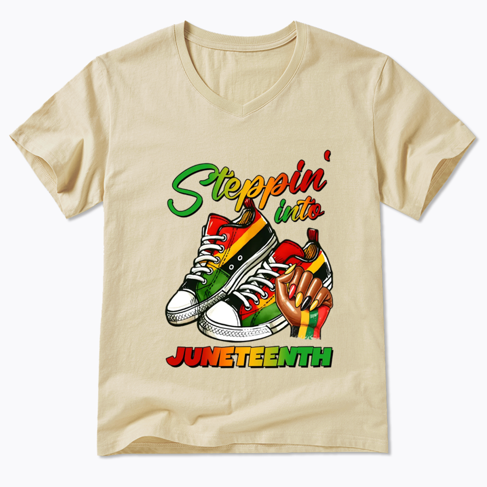Stepping Into Juneteenth V-Neck Classic T-Shirt