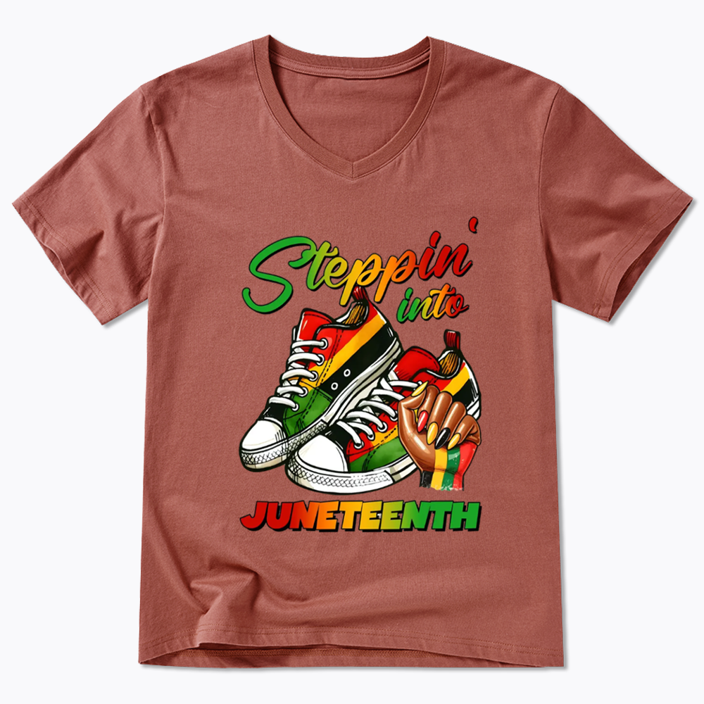 Stepping Into Juneteenth V-Neck Classic T-Shirt