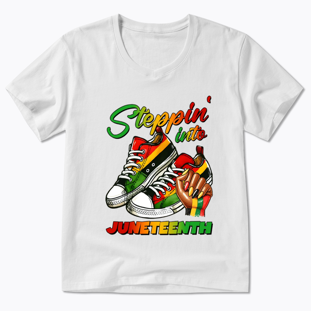 Stepping Into Juneteenth V-Neck Classic T-Shirt