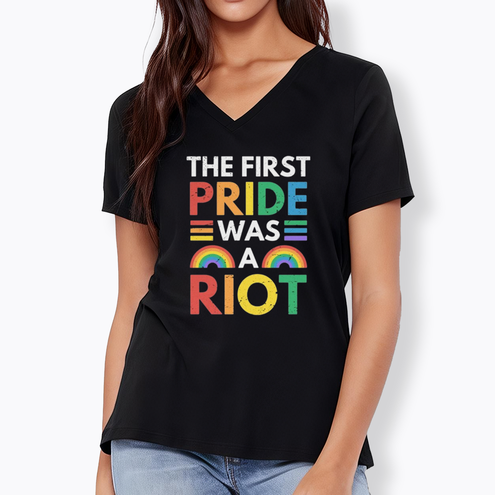 The First Pride Was A Riot V-Neck Classic T-Shirt